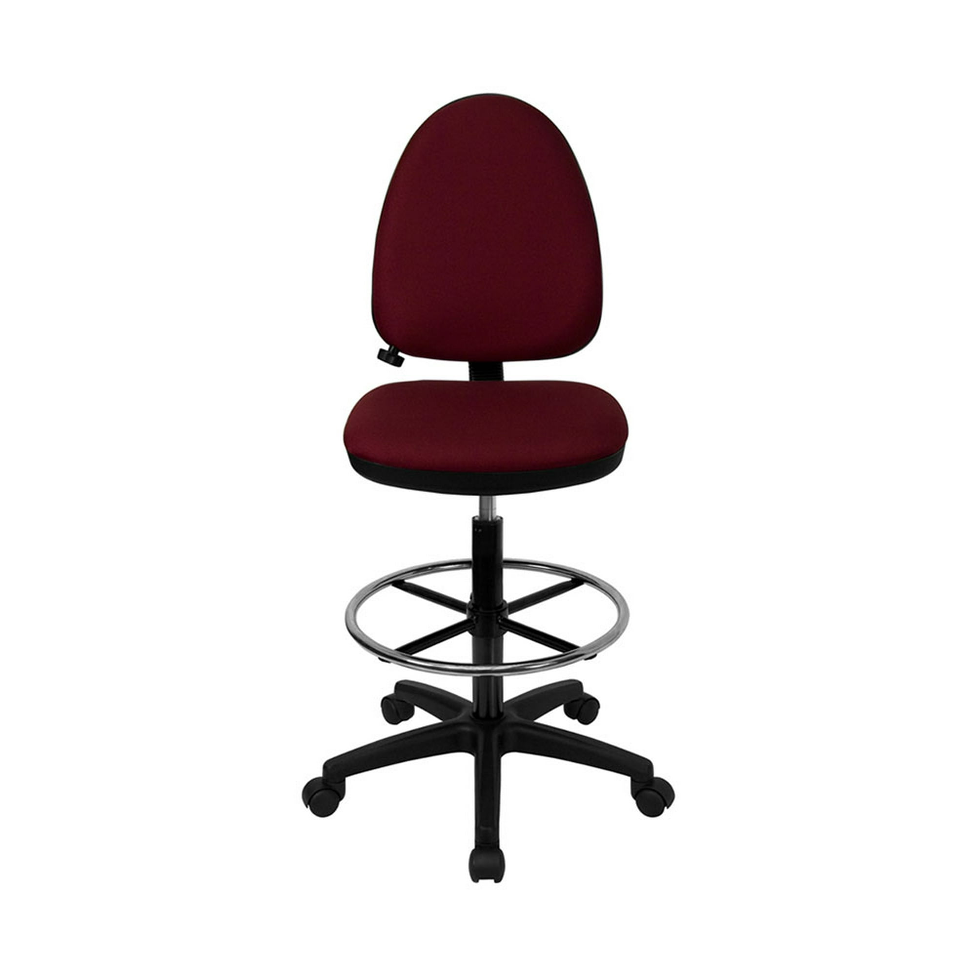 Offex Mid Back Burgundy Fabric Multi Functional Ergonomic Task Chair 
